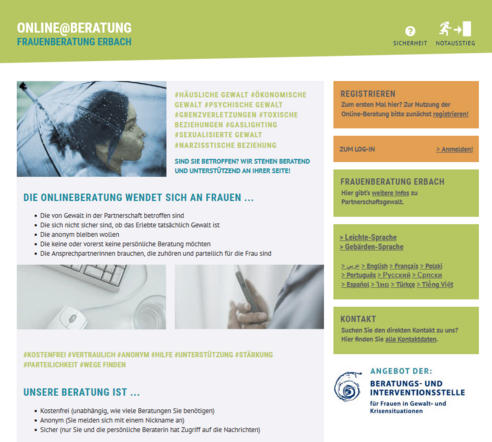 ONLINEBERATUNG der Frauenberatung Erbach ONLINEBERATUNG der Frauenberatung Erbach